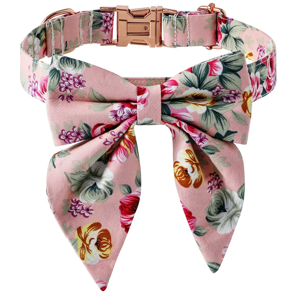 Elegant Cotton Rose Gold Dog Collar