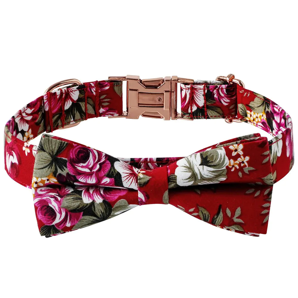 Elegant Cotton Rose Gold Dog Collar