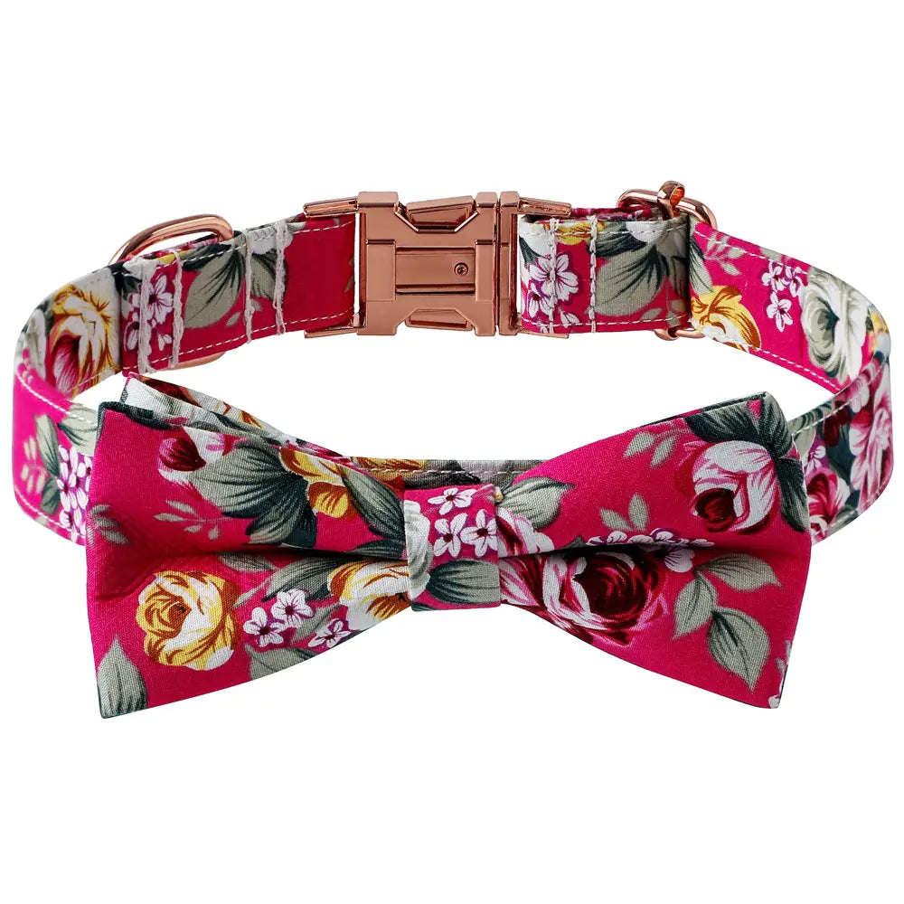 Elegant Cotton Rose Gold Dog Collar
