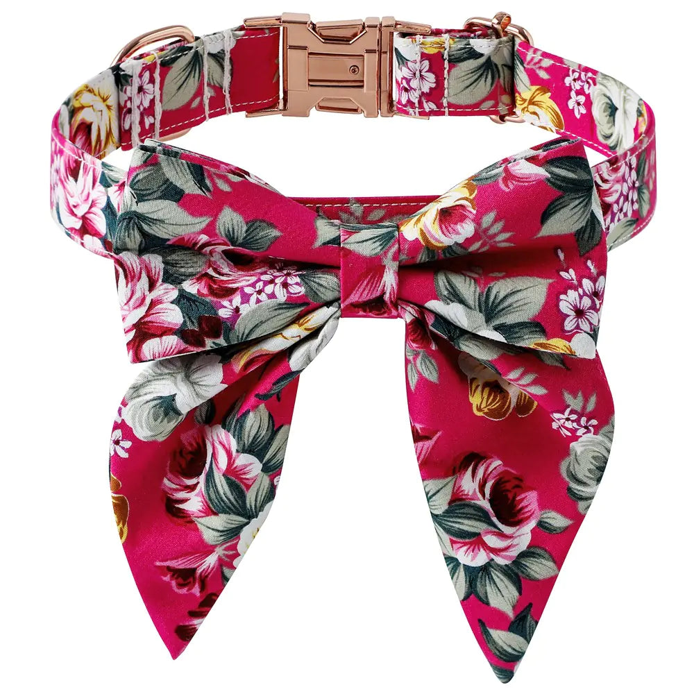 Elegant Cotton Rose Gold Dog Collar