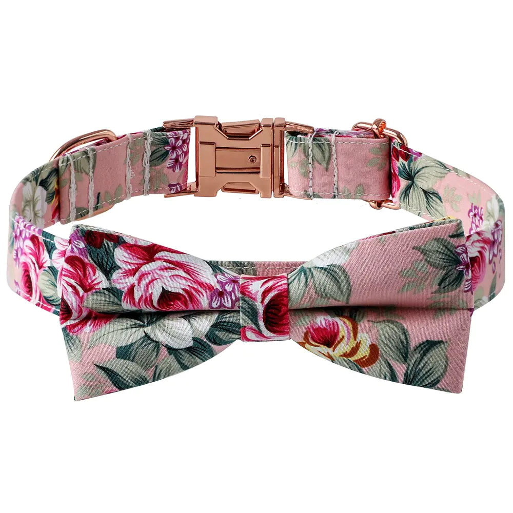 Elegant Cotton Rose Gold Dog Collar