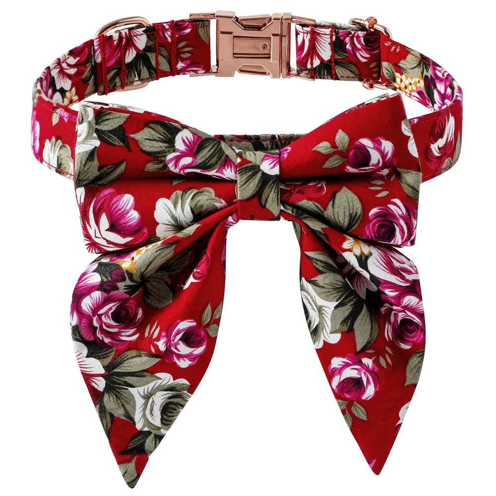 Elegant Cotton Rose Gold Dog Collar