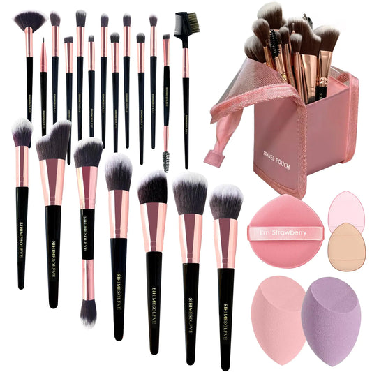 23Pcs Ultimate Eye & Face Brush Kit with Cleaner