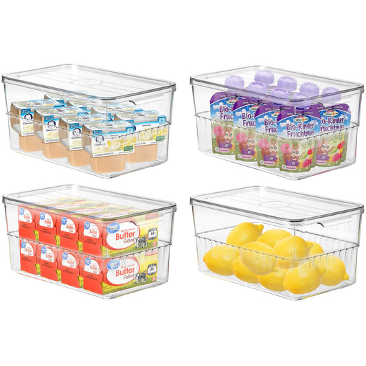 ClearSpace 4-Pack Medium Plastic Storage Bins with Lids