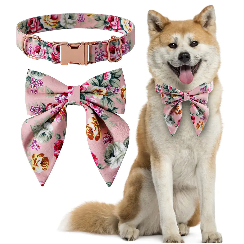 Elegant Cotton Rose Gold Dog Collar